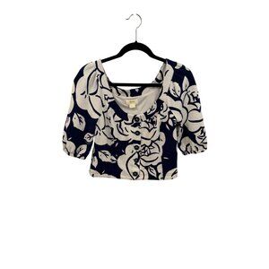 Anthropologie MAEVE cute boho style navy and floral top size medium